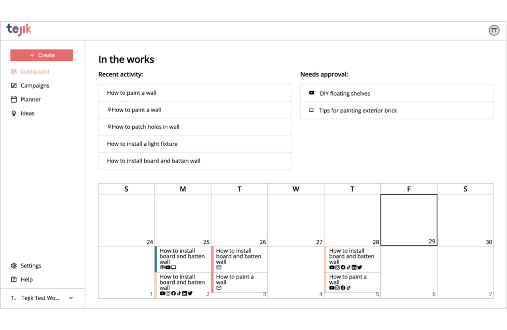 Tejik App of dashboard