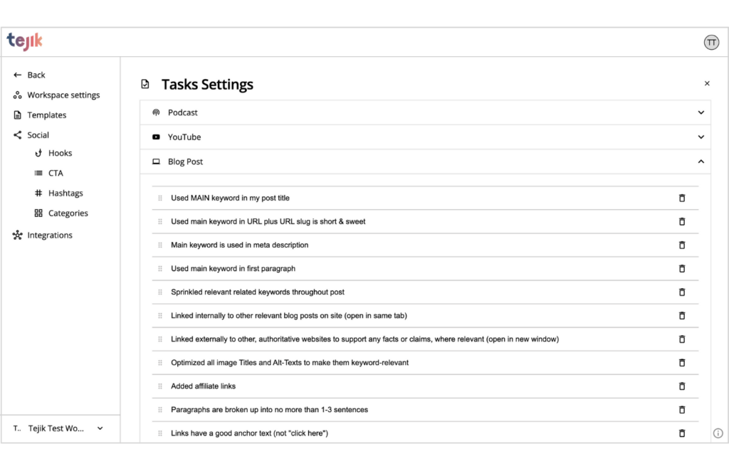 Tejik App of tasks